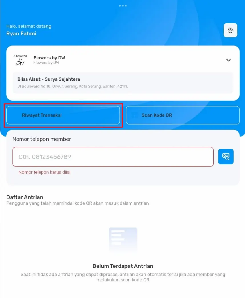 cara melihat riwayat transaksi